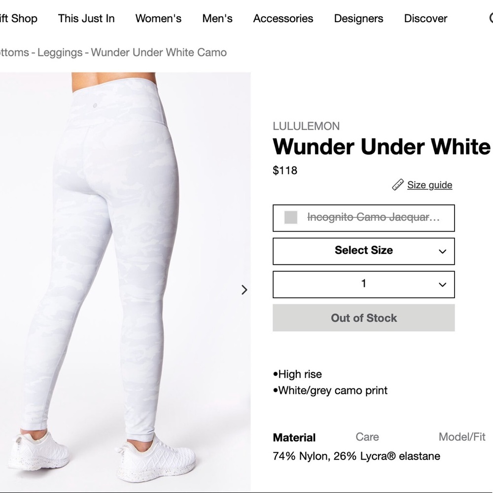 Lululemon White Leggings